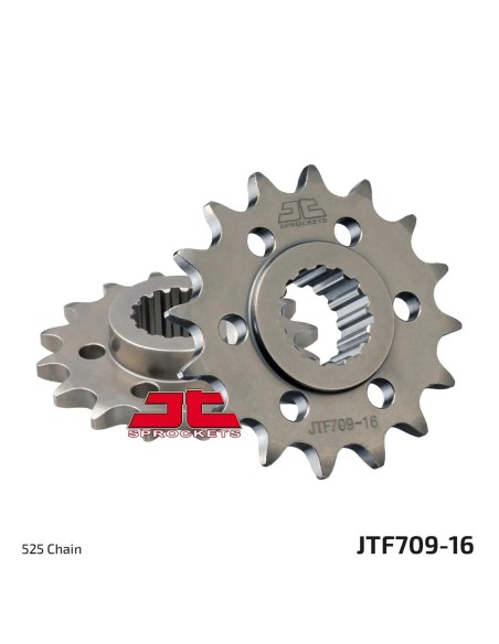 pinon de moto jt sprockets acero 16 dientes p 525 jtf709 16