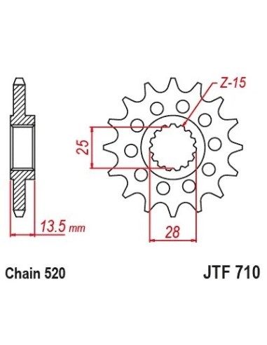 pinon aprilia tuono factory 660 16 dientes con goma jt sprockets jtf710 16rb
