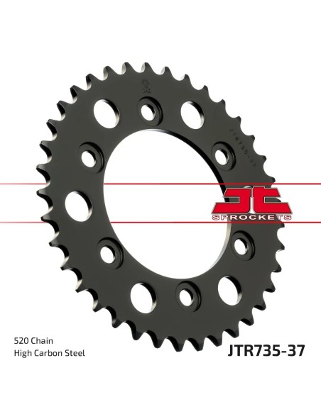 corona moto jt sprockets de acero de 37 dientes jtr735 37