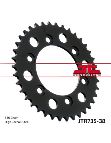 corona moto jt sprockets de acero de 38 dientes jtr735 38