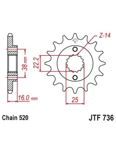 pinon ducati 15 th jt sprockets jtf736 15rb