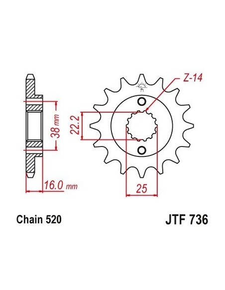 pinon ducati 15 th jt sprockets jtf736 15rb