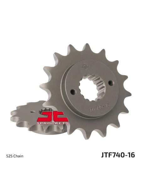 pinon de moto jt sprockets acero 16 dientes p 525 jtf740 16