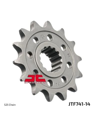 pinon de moto jt sprockets acero 14 dientes p 525 jtf741 14