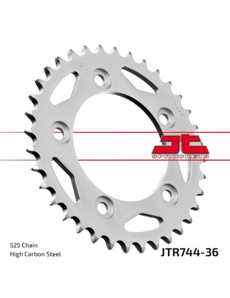corona moto jt sprockets de acero de 36 dientes jtr744 36