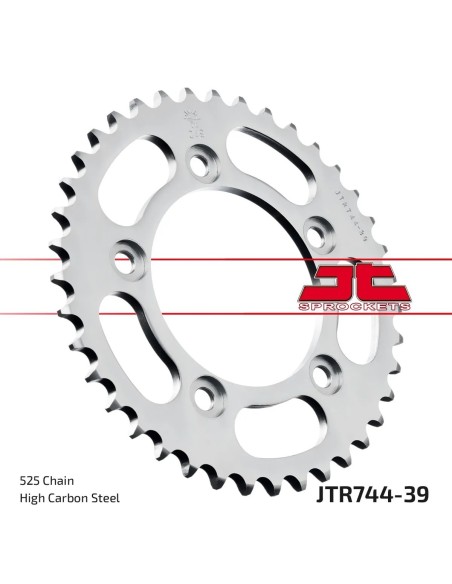 corona moto jt sprockets de acero de 39 dientes jtr744 39