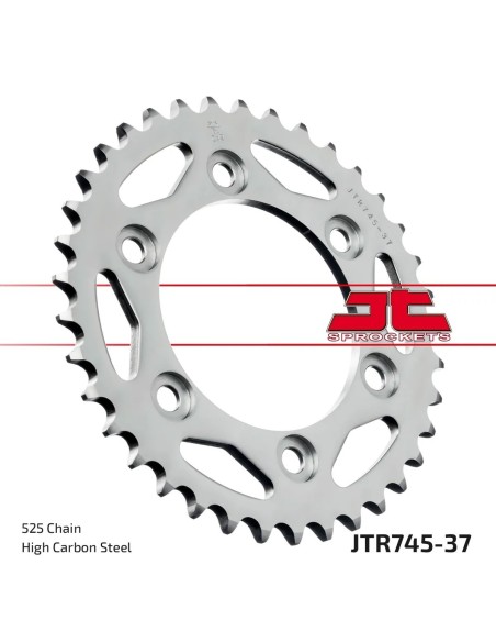 corona moto jt sprockets de acero de 37 dientes jtr745 37