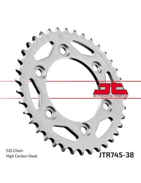 corona moto jt sprockets de acero de 38 dientes jtr745 38