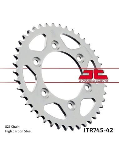 corona moto jt sprockets de acero de 42 dientes jtr745 42