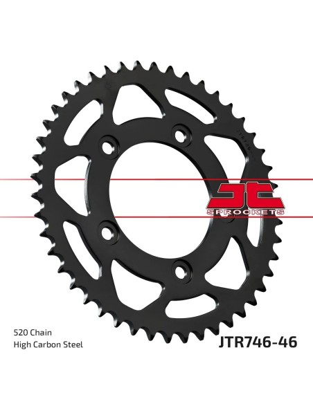 corona moto jt sprockets de acero de 46 dientes jtr746 46