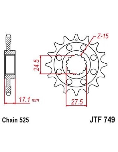 pinon ducati v4 16 dientes con goma jtf749 16rb