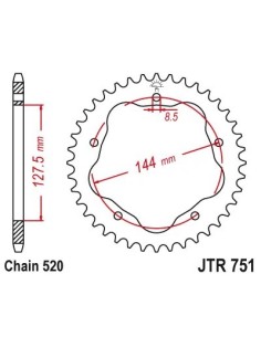 corona dual moto twinstar 520 jt sprockets 52 dientes 75136aljts