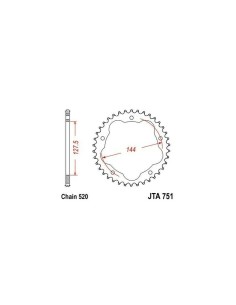 corona de aluminio jt sprockets moto 38 dientes p 520 75138aljts