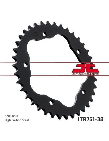 corona moto jt sprockets de acero de 38 dientes jtr751 38