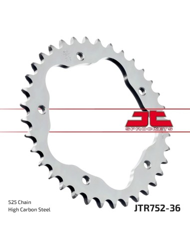 corona moto jt sprockets de acero de 36 dientes jtr752 36