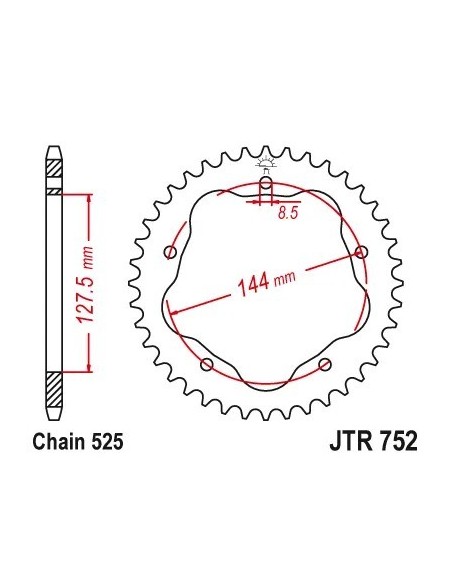 corona de aluminio jt sprockets moto 41 dientes 75241aljts