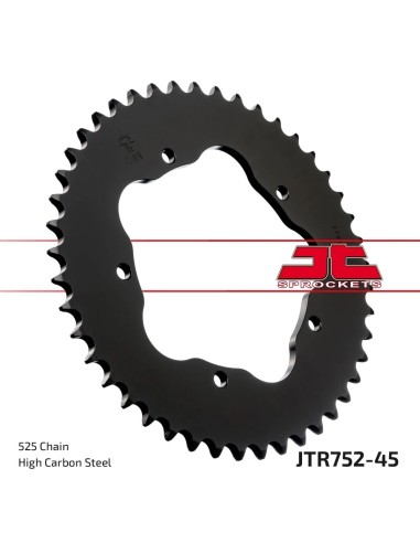 corona moto jt sprockets de acero de 45 dientes jtr752 45