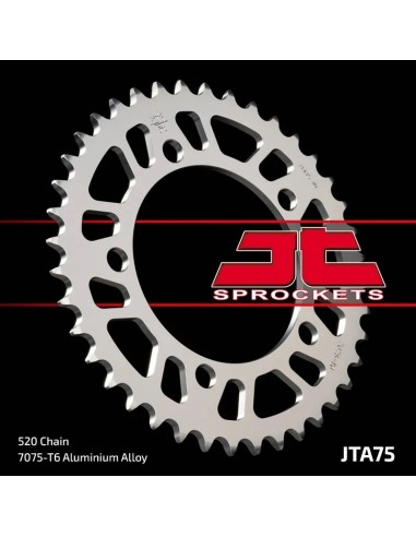 corona de aluminio jt sprockets moto 41 dientes 7541aljts