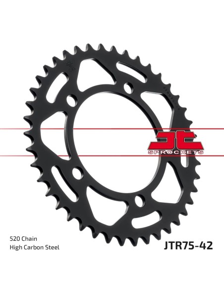 corona moto jt sprockets de acero de 42 dientes jtr75 42