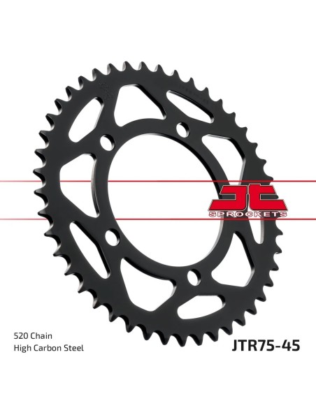 corona moto jt sprockets de acero de 45 dientes jtr75 45