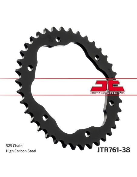 corona moto jt sprockets de acero de 38 dientes jtr761 38