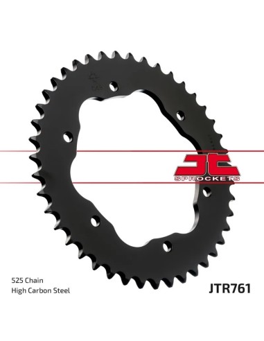 corona moto jt sprockets de acero de 43 dientes jtr761 43