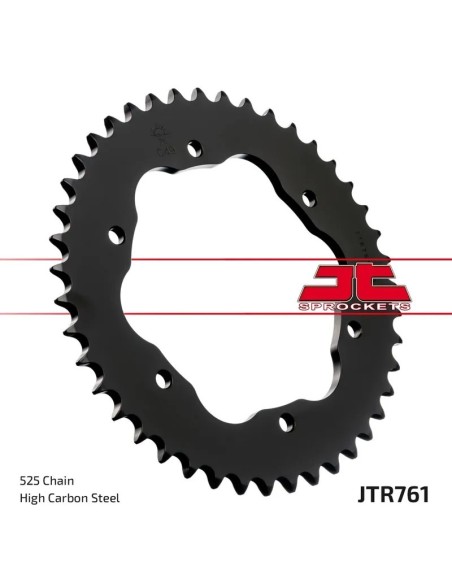 corona moto jt sprockets de acero de 43 dientes jtr761 43