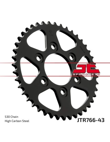 corona moto jt sprockets de acero de 43 dientes jtr766 43