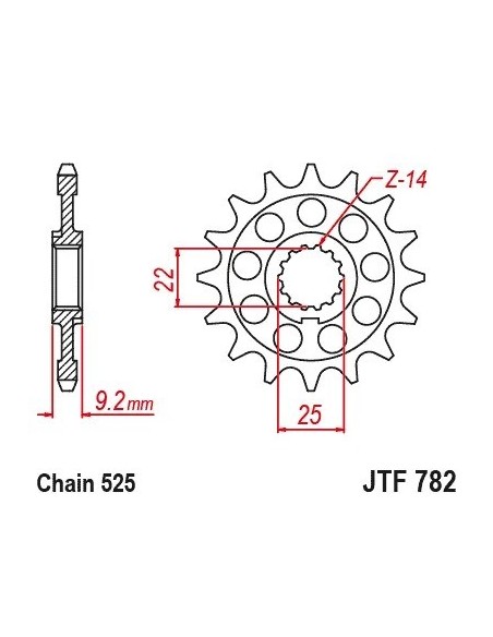 pinon benelli 16 th jt sprockets jtf782 16