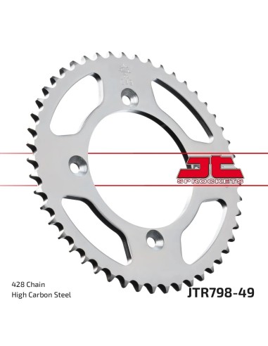 corona moto jt sprockets de acero de 49 dientes jtr798 49