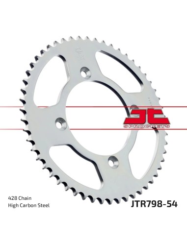 corona moto jt sprockets de acero de 54 dientes jtr798 54