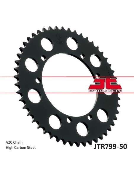 corona moto jt sprockets de acero de 50 dientes jtr799 50