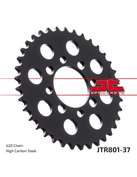 corona moto jt sprockets de acero de 37 dientes jtr801 37
