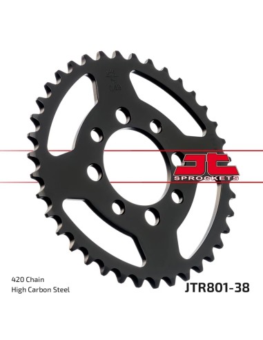 corona moto jt sprockets de acero de 38 dientes jtr801 38