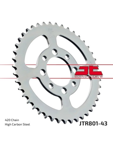 corona moto jt sprockets de acero de 43 dientes jtr801 43