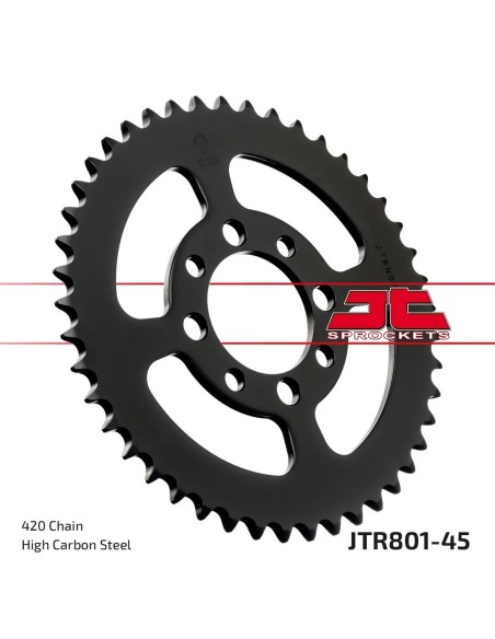 corona moto jt sprockets de acero de 45 dientes jtr801 45