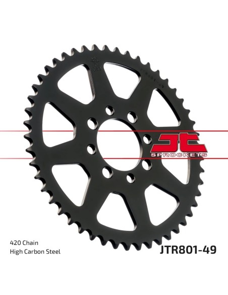 corona moto jt sprockets de acero de 49 dientes jtr801 49
