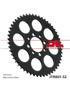 corona moto jt sprockets de acero de 52 dientes jtr801 52