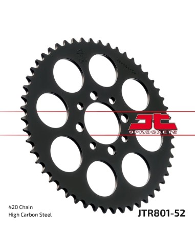 corona moto jt sprockets de acero de 52 dientes jtr801 52