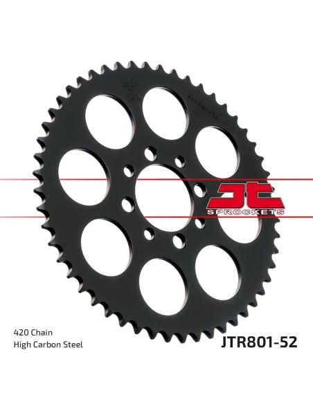 corona moto jt sprockets de acero de 52 dientes jtr801 52