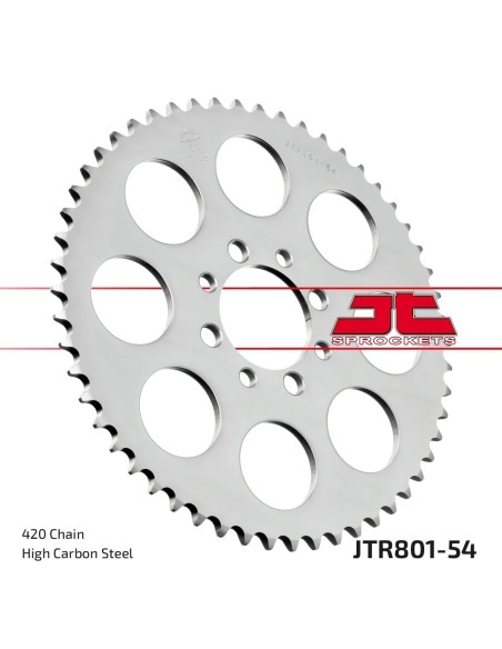 corona moto jt sprockets de acero de 54 dientes jtr801 54