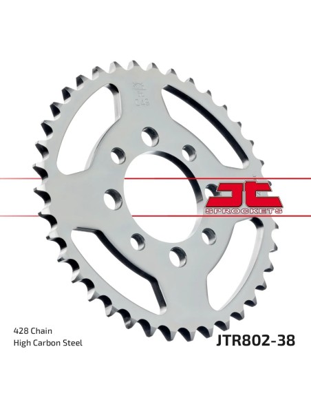 corona moto jt sprockets de acero de 38 dientes jtr802 38