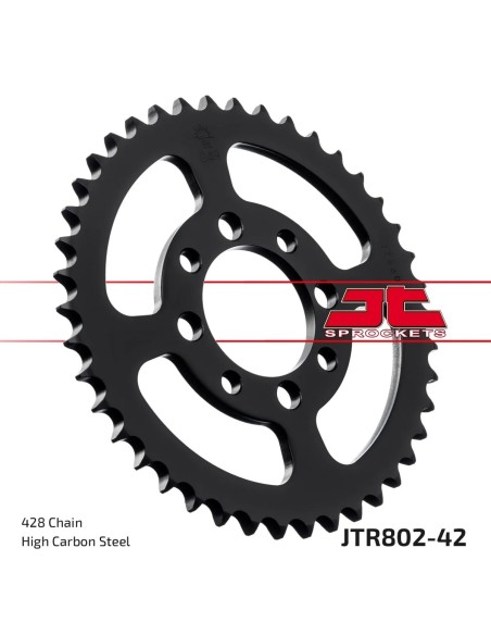corona moto jt sprockets de acero de 42 dientes jtr802 42