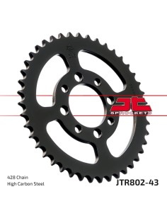 corona moto jt sprockets de acero de 43 dientes jtr802 43