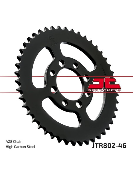 corona moto jt sprockets de acero de 46 dientes jtr802 46