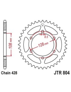corona moto jt sprockets de acero de 57 dientes jtr804 57 2