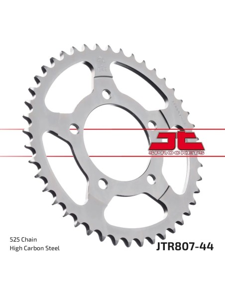 corona moto jt sprockets de acero de 44 dientes jtr807 44