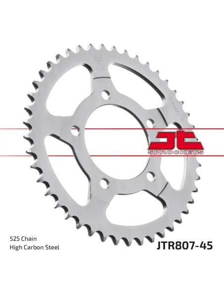 corona moto jt sprockets de acero de 45 dientes jtr807 45
