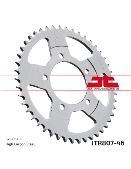 corona moto jt sprockets de acero de 46 dientes jtr807 46
