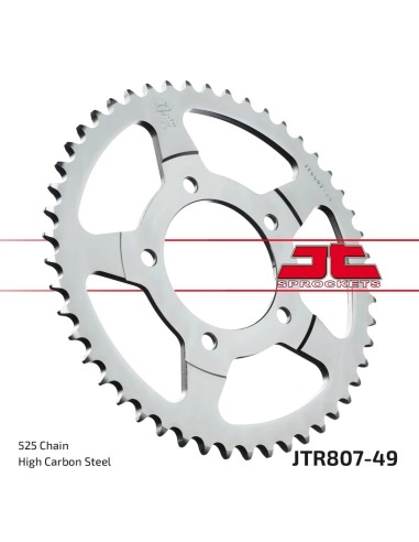 corona moto jt sprockets de acero de 49 dientes jtr807 49